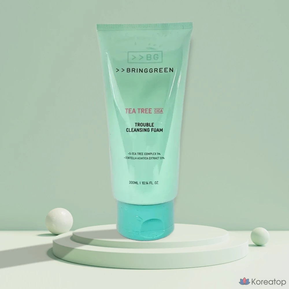 Очищающая пенка для лица Bring Green Tea Tree Cica Trouble, 1 шт., 300 мл