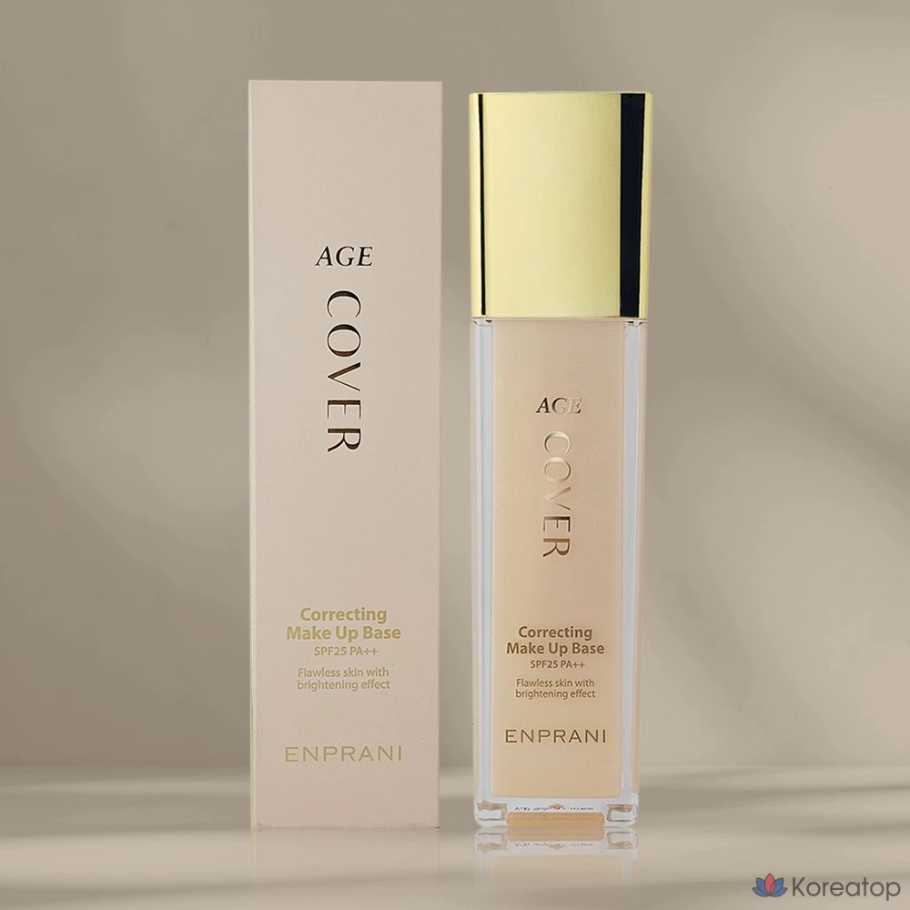 Корректирующая база под макияж Enprani Age Cover, 45 г, двухфункциональная, бежевая, 1 шт., фото 4
