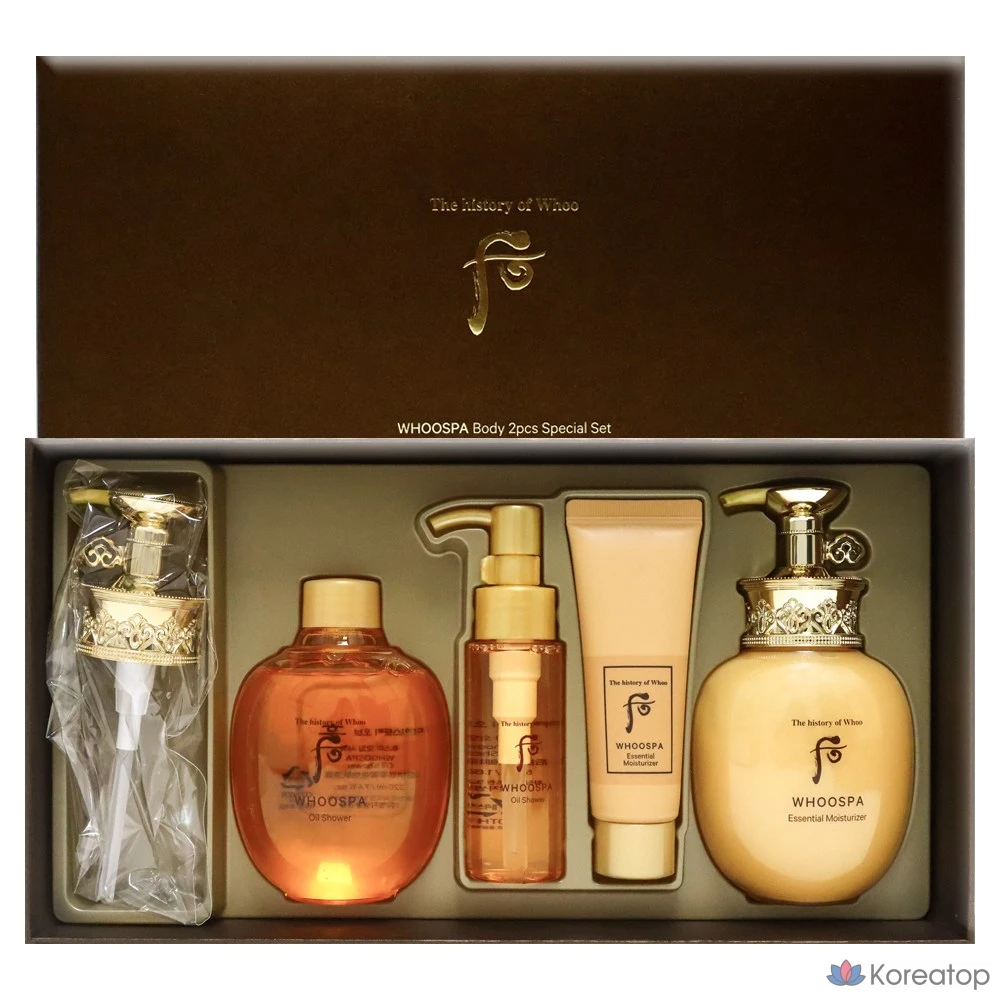 Набор для тела Whoo Spa Body из 2 предметов включает увлажняющее масло для душа, 1 комплект.