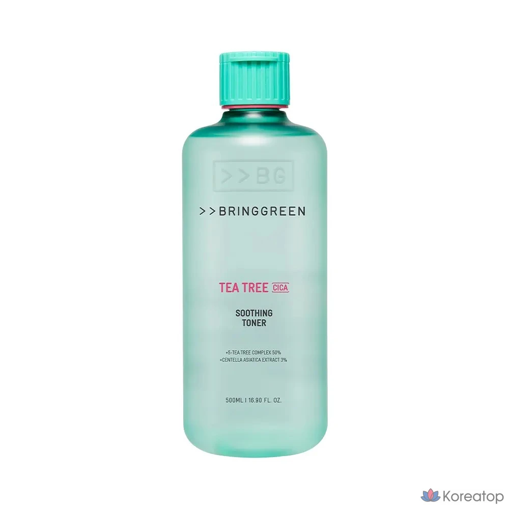 Успокаивающий тоник Bring Green Tea Tree Cica 500 мл + сыворотка Trouble Serum 3 мл, 500 мл, 1 шт.