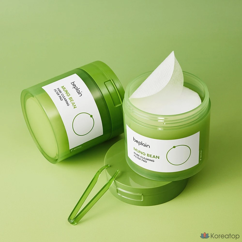 Фильтрующие подушечки для очищения пор Biplain со вкусом зеленой фасоли, 70 листов, 180 мл, 1 упаковка