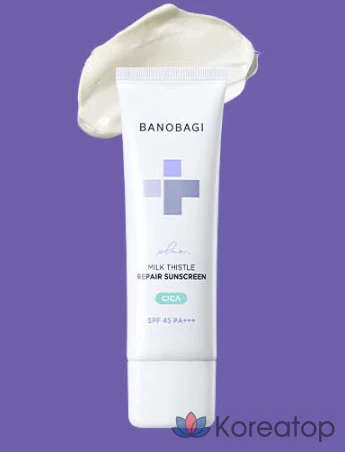 Солнцезащитный крем Banobagi Milk Thistle Repair Cica Sunscreen Plus SPF 45 PA+++, 50 мл, 1 шт.