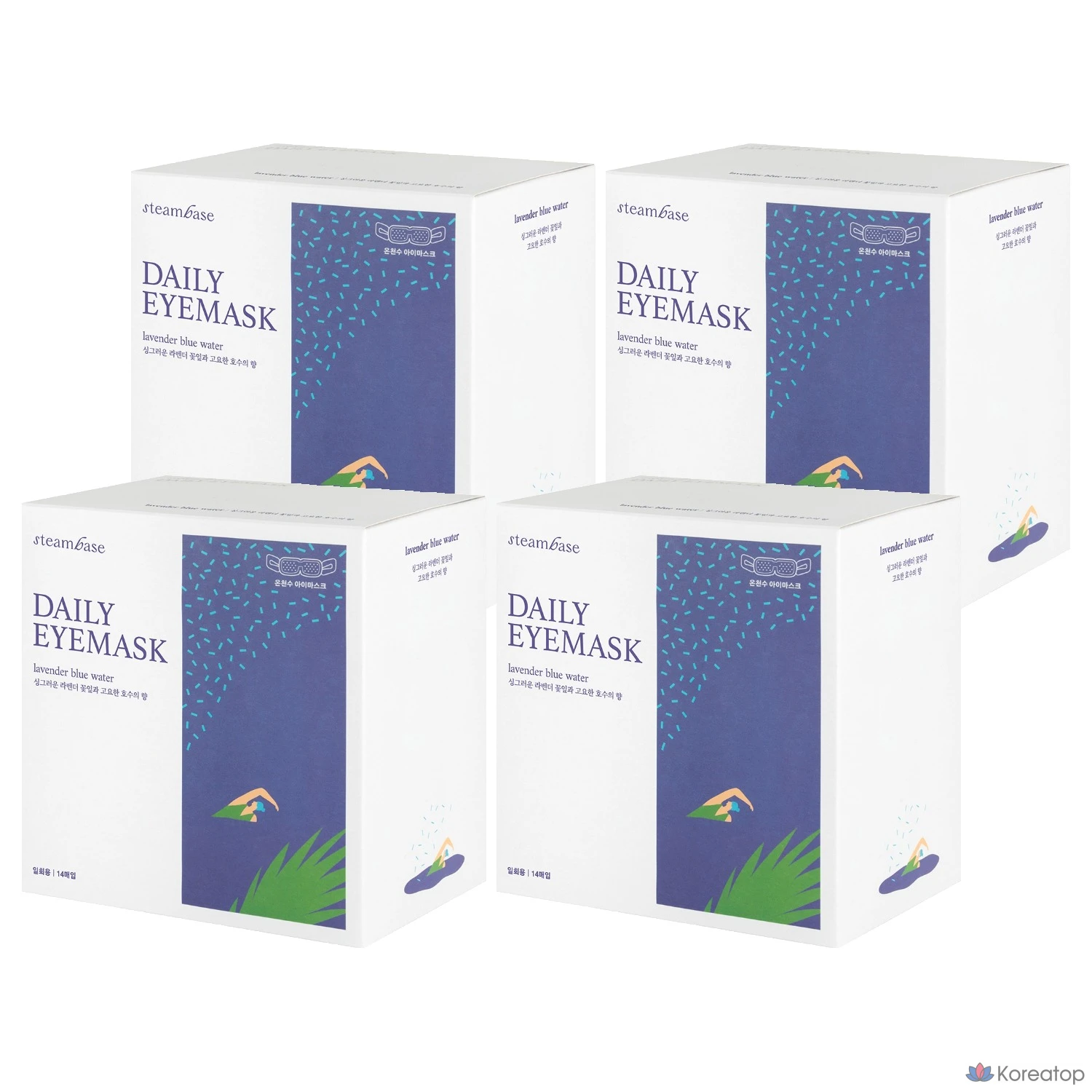 Маска для глаз Steambase Daily Eye Mask с ароматом лаванды, 14 листов, 4 упаковки.
