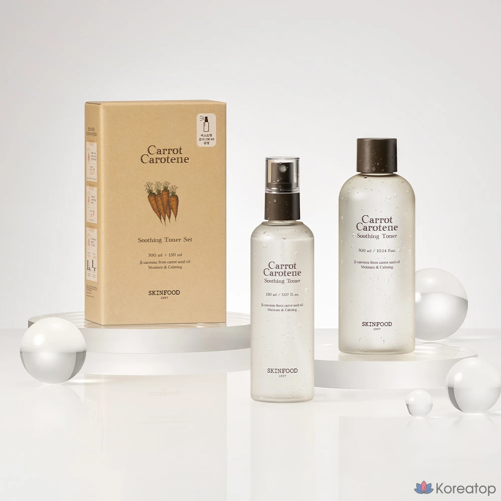 Набор успокаивающих тоников Skinfood с морковным каротином, 300 мл + 150 мл, по 1 шт.
