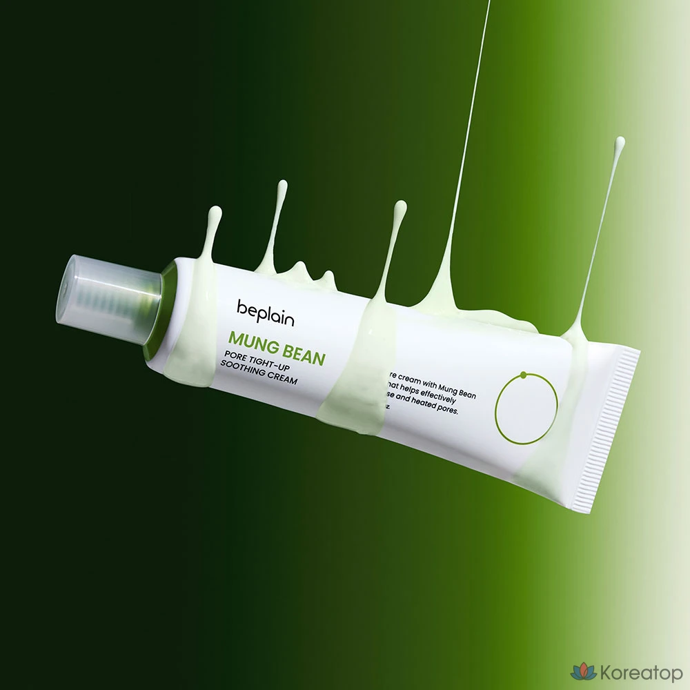 Крем Beplain Mung Bean Pore Tight-Up Soothing Cream, 60 мл, 1 шт., фото 6