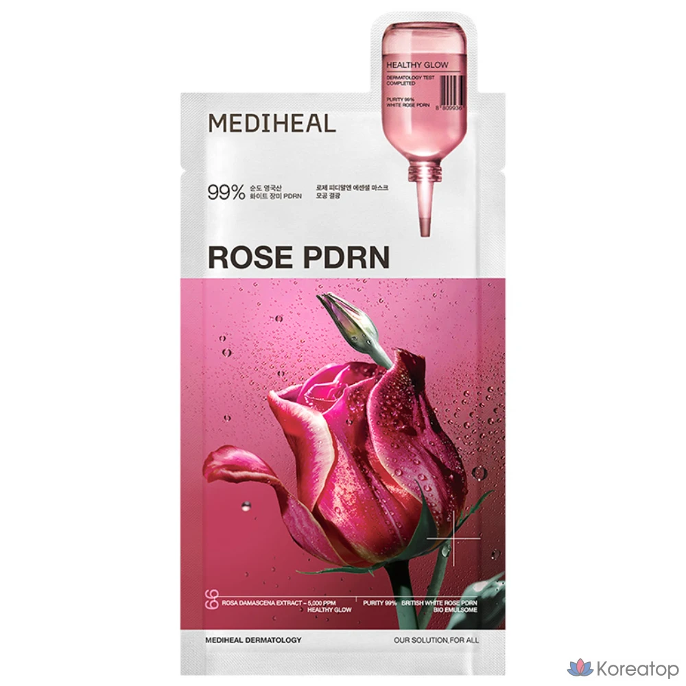 Тканевая маска для лица MEDIHEAL Rose PDRN Essential Mask, 20 шт.