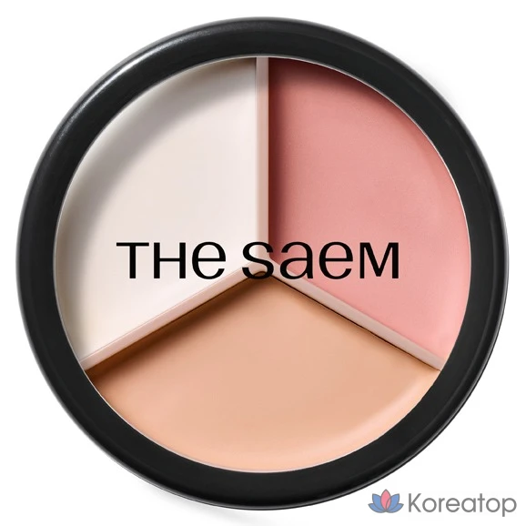 Консилер The Saem Cover Perfection Triple Pot Concealer, оттенок 07 Pink Beige, 1 шт.