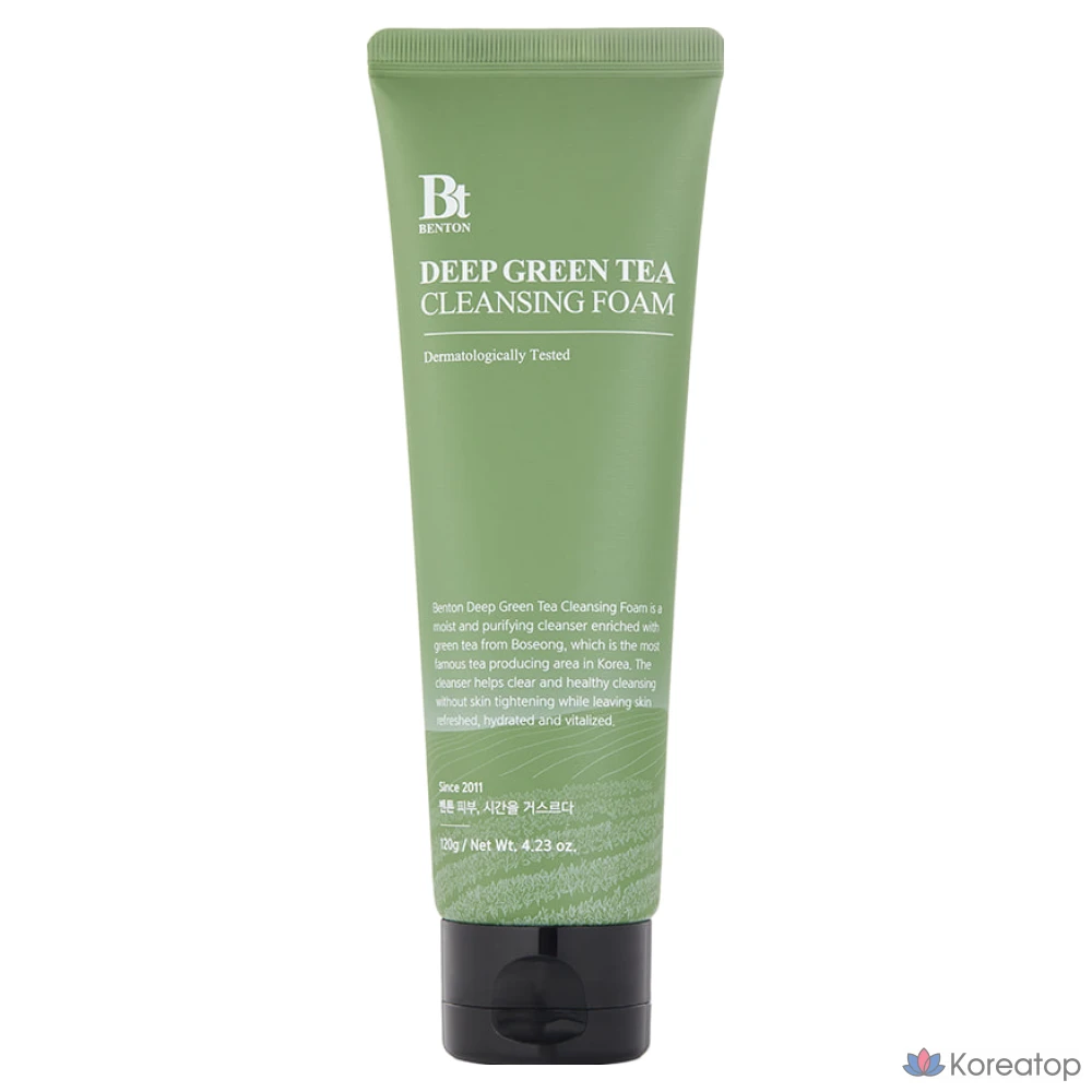 Очищающая пенка для лица Benton Deep Green Tea, 120 г, 1 упаковка
