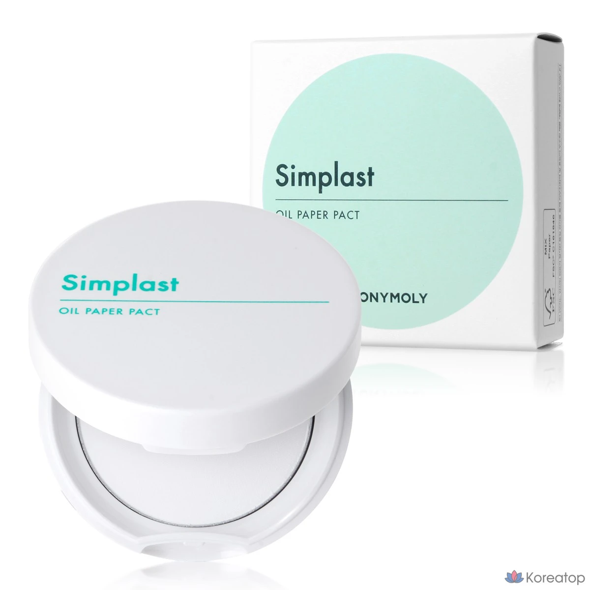 Промокательные салфетки Tony Moly Simple Last Oil Blotting Paper Pact, 4.5g, белые, 1 шт.