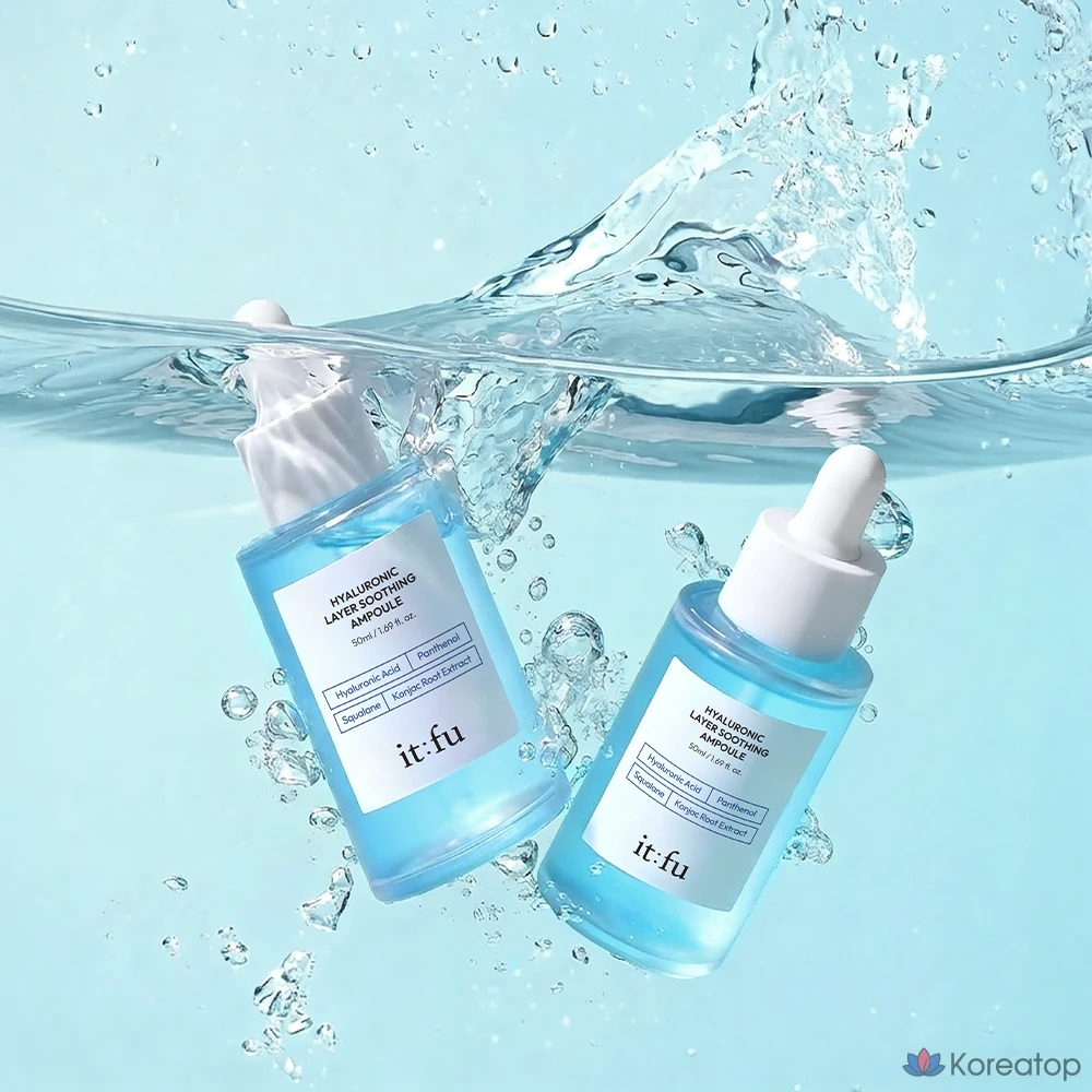 Увлажняющая и успокаивающая ампула REJURAN с гиалуроновой кислотой, пантенолом, скваланом и конжаком, 1 шт., 50 мл.