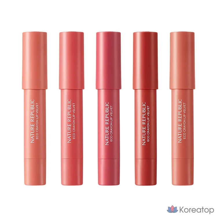 Помада-карандаш Nature Republic By Flower Eco Crayon Lip Velvet, оттенок 03 «Гибискус», 1 шт.