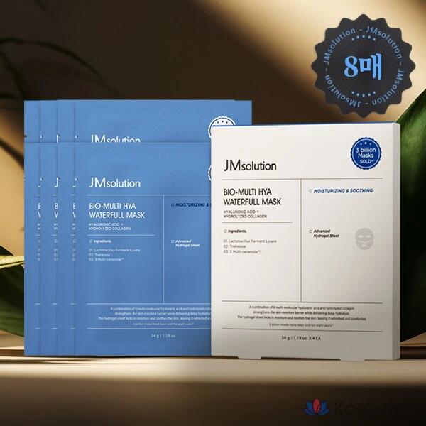 [JM Solution] Водостойкая маска Bio Multi Hia 34 г, 4 листа x 2, упаковка из 4 штук