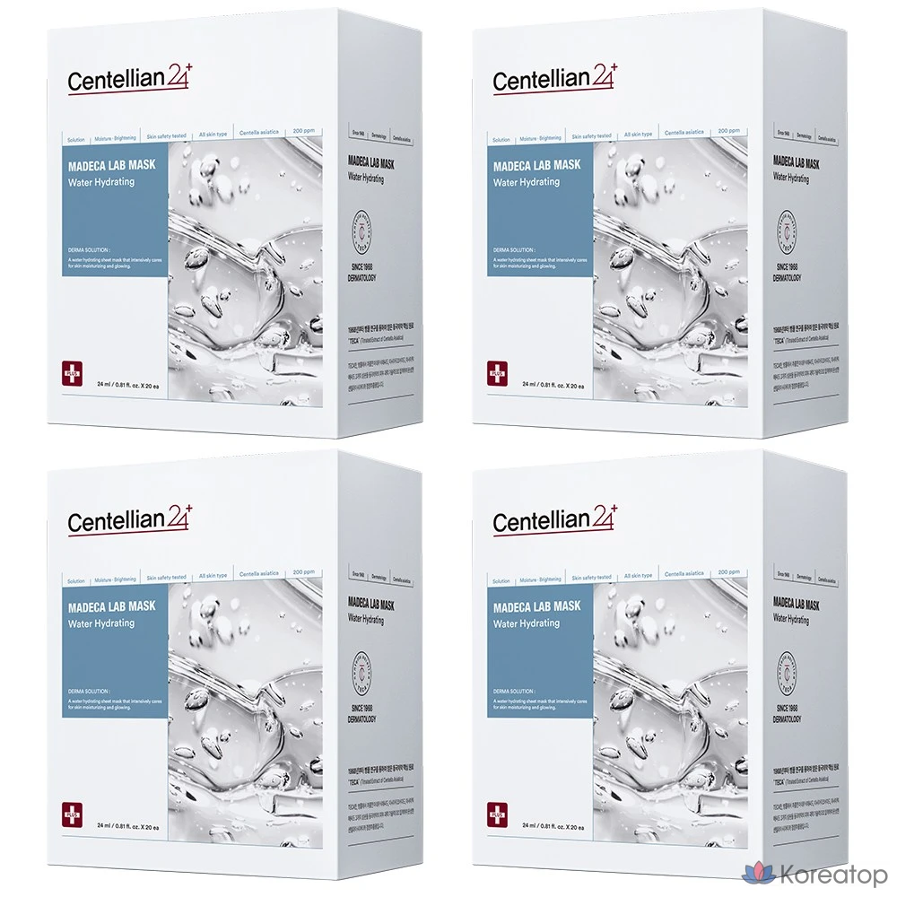 Увлажняющая маска для лица Centellian24 Madeca Lab Mask Water Hydrating, 24 мл, 20 штук, 4 упаковки