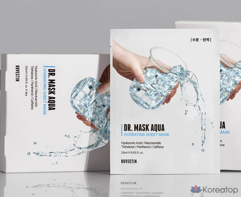 Тканевая маска для лица Rovectin Aqua Moisture Mask, 50 шт., фото 5