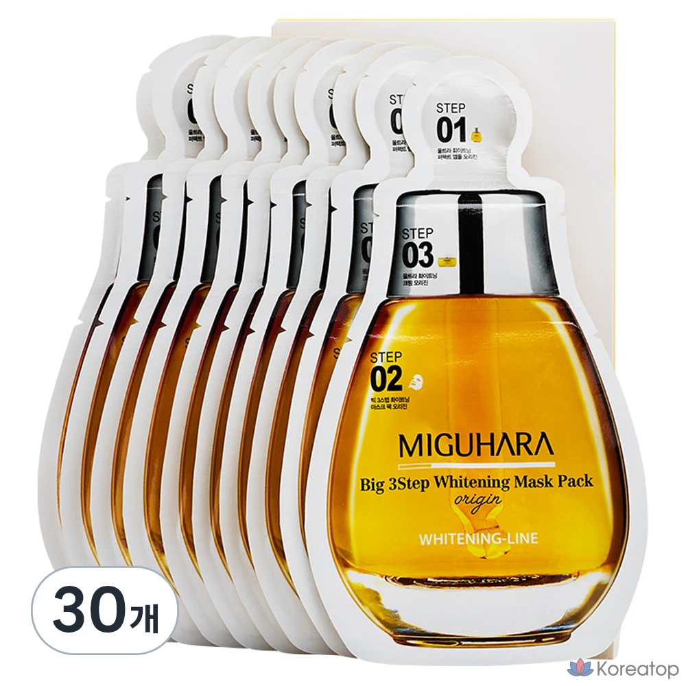 Набор отбеливающих масок Miguhara Big 3-Step, 1 упаковка, 30 штук.