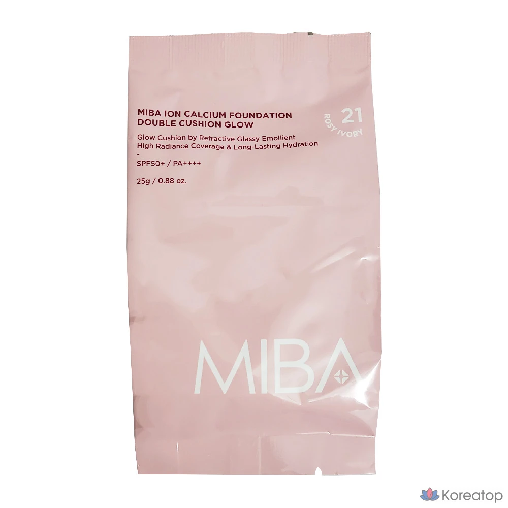 Сменный блок тонального крема MIBA Wang Cushion Season 3, 25 г, с ионами кальция, оттенок Glow, № 21, цвет Rosy Ivory (1 шт.)
