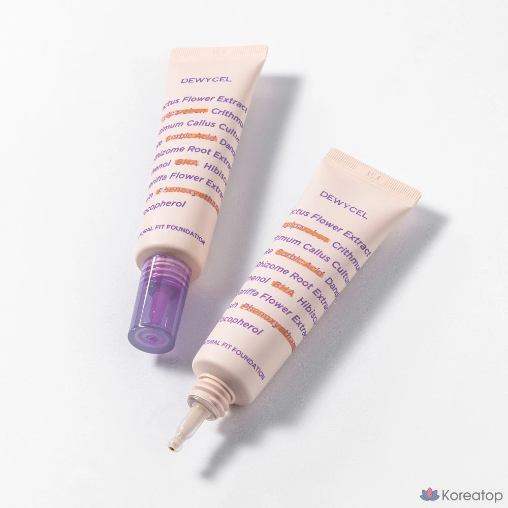 Тональный крем DEWYCEL Natural Fit Foundation SPF 38 PA++, оттенок 01 Natural Beige, 30 мл, 1 шт.