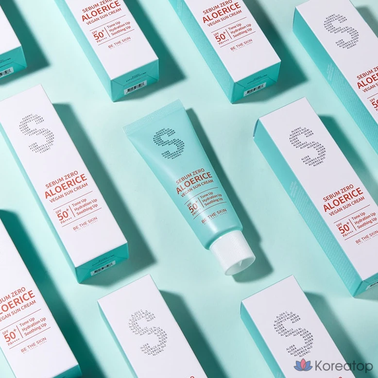 Солнцезащитный крем Be The Skin Sebum Zero с алоэ вера и рисом, веганский, SPF 50+ PA++++, 50 мл, 1 шт