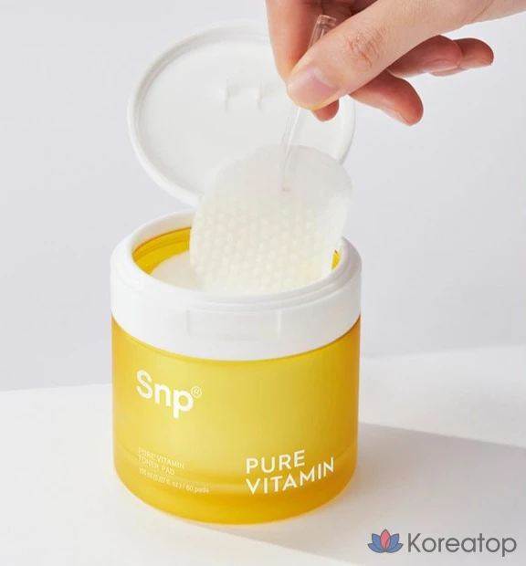 Тонизирующие подушечки SNP Pure Vitamin, 150 мл, 60 листов, 1 упаковка.