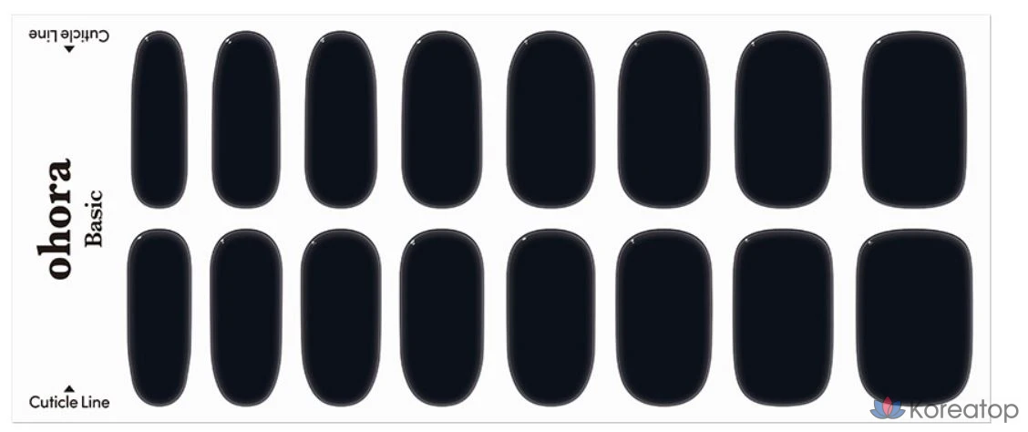 Набор гель-стрипсов для ногтей Ohora Gel Strip Nail 30-piece Set, оттенок Onyx, 30 шт.