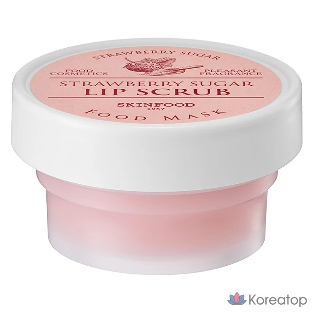 Скраб для губ Skinfood Strawberry Sugar Food Mask, 21 г, 1 шт., с ароматом клубники.