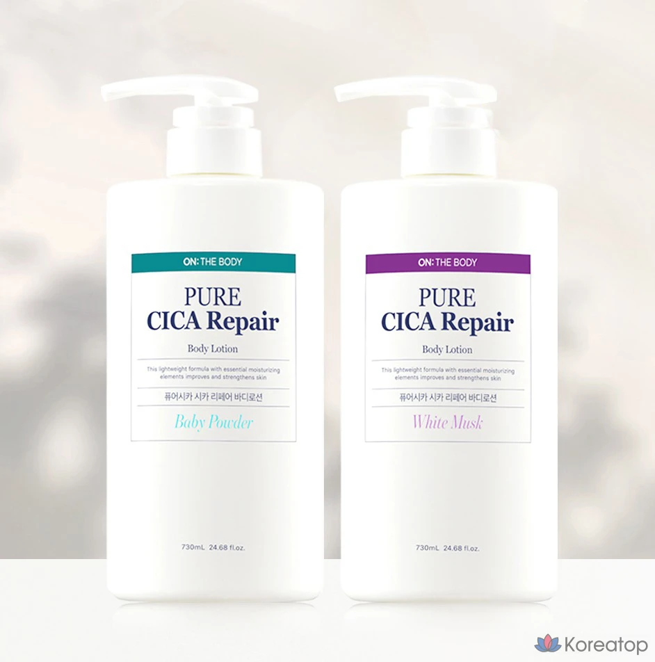 Лосьон для тела On the Body Pure Derma Cica с ароматом белого мускуса, 730 мл, 1 шт.