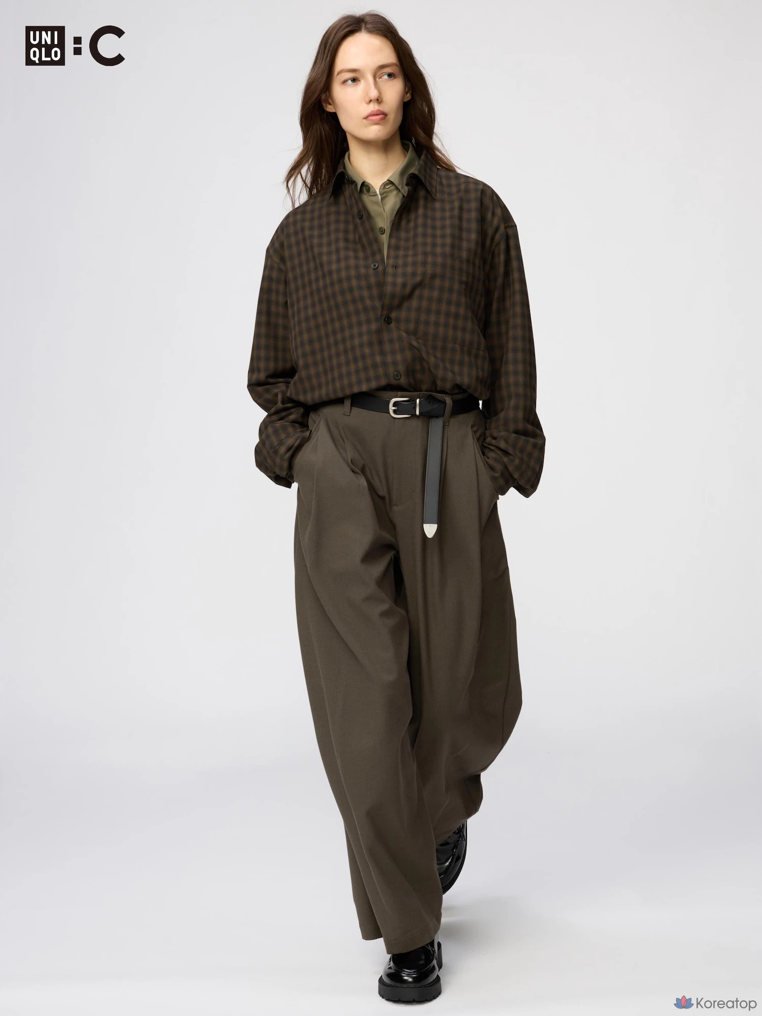 Рубашка Uniqlo Easy Care Soft Shirt, в клетку