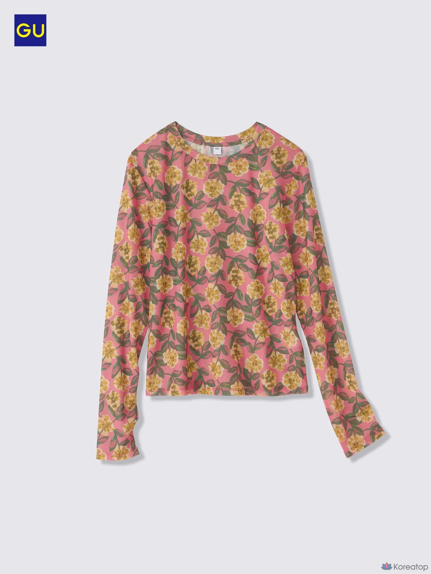 Лонгслив Uniqlo Sheer Flower Print T-Shirt