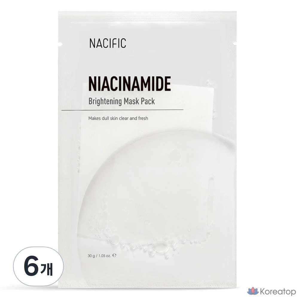 Осветляющая маска для лица NACIFIC с ниацинамидом, 30 г, 1 упаковка, 6 штук.