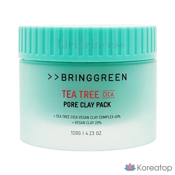 Глиняная маска для лица Bring Green Tea Tree Cica Pore Clay Pack, 120 г, 1 упаковка