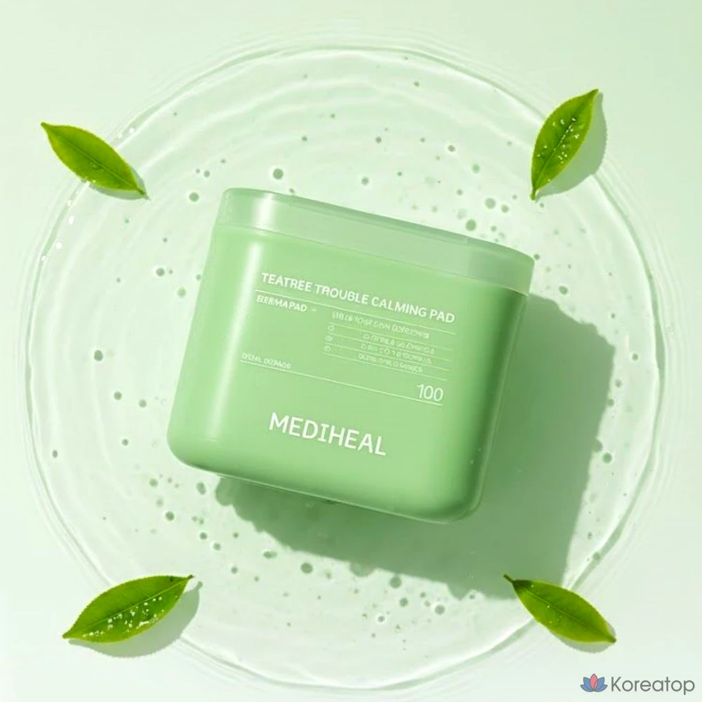 Успокаивающие подушечки Mediheal Derma Tea Tree Trouble Soothing Pads 2-го поколения, 100 листов, 1 упаковка.