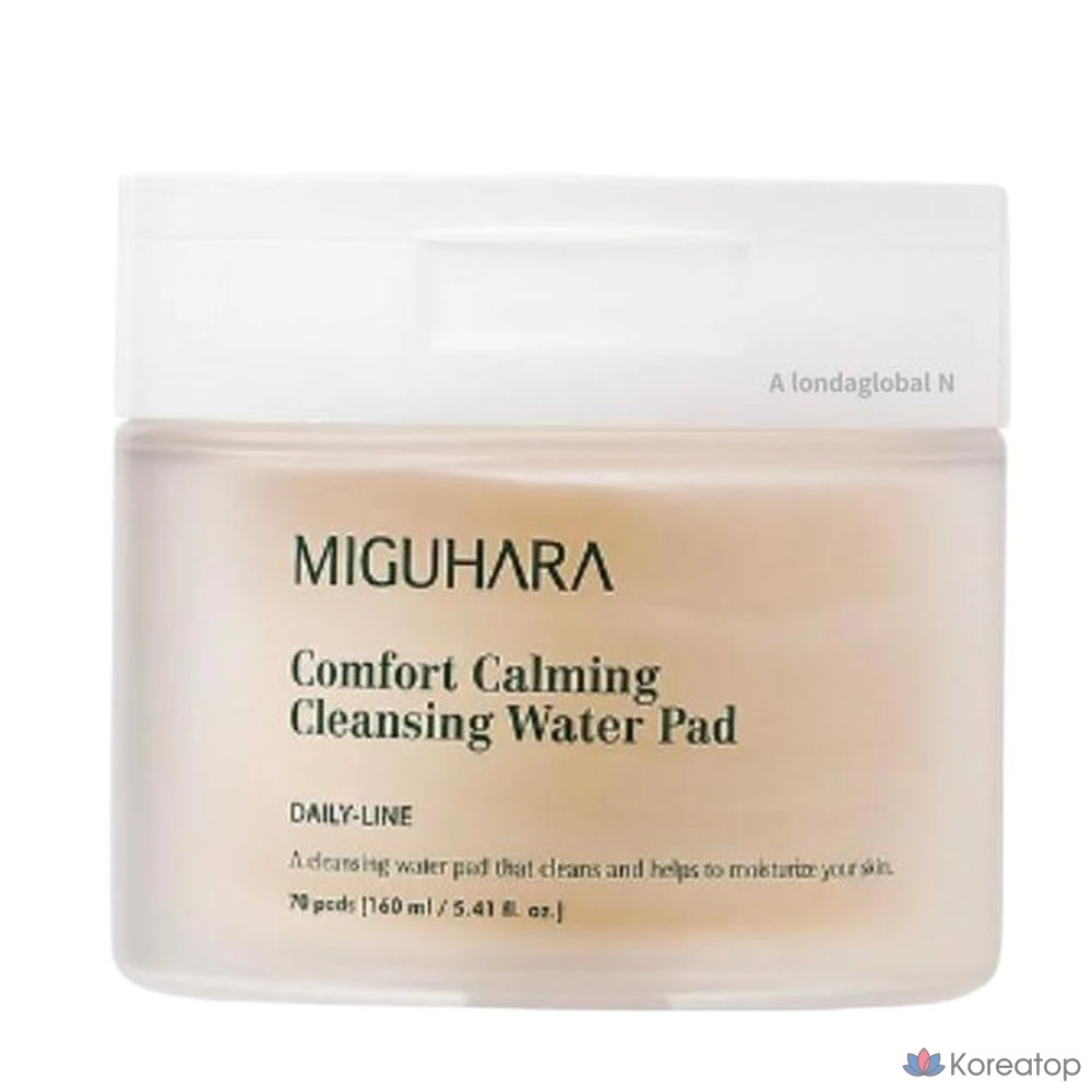 Очищающие подушечки для снятия макияжа Miguhara Comfort Calming Cleansing Water Pad, 70 листов, 1 упаковка.