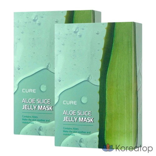 Желейная маска для лица KIM JEONG MOON Aloe La Sense Loe Cure Slice, 300 мл, 10 штук, 2 упаковки.