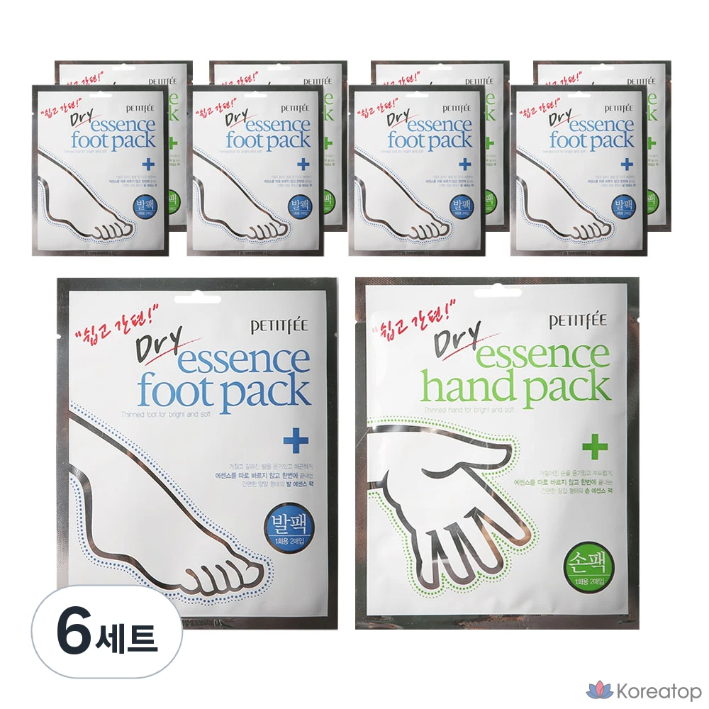 Набор для рук Petitfee Dry Essence (5 шт.) + набор для ног (5 шт.), 6 комплектов.