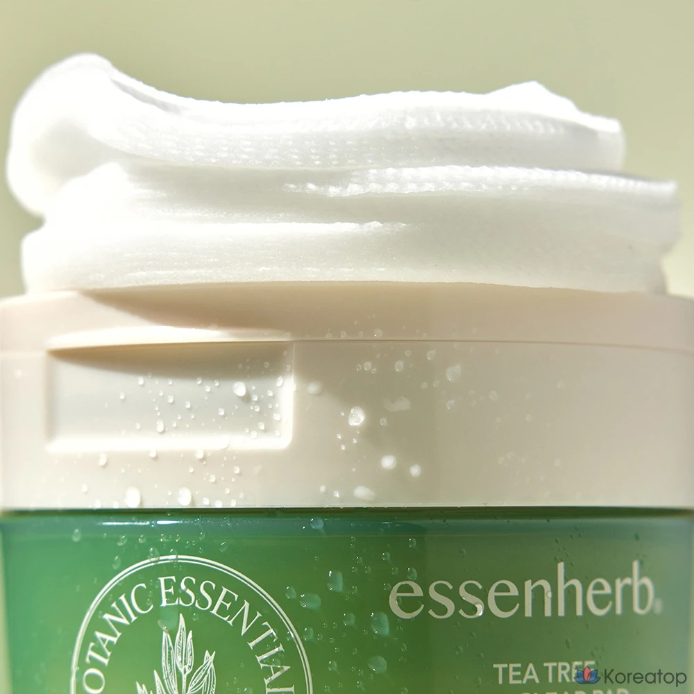 Прозрачные ватные диски EssenHerb с маслом чайного дерева, 160 г, 1 упаковка, 60 листов.