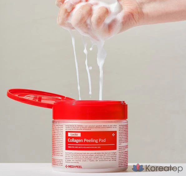 Medi-Peel Dandelion Heart Red Lacto Collagen Double Tight Pad, 270 мл, сменный блок, наклейки, 140 листов, 1 упаковка