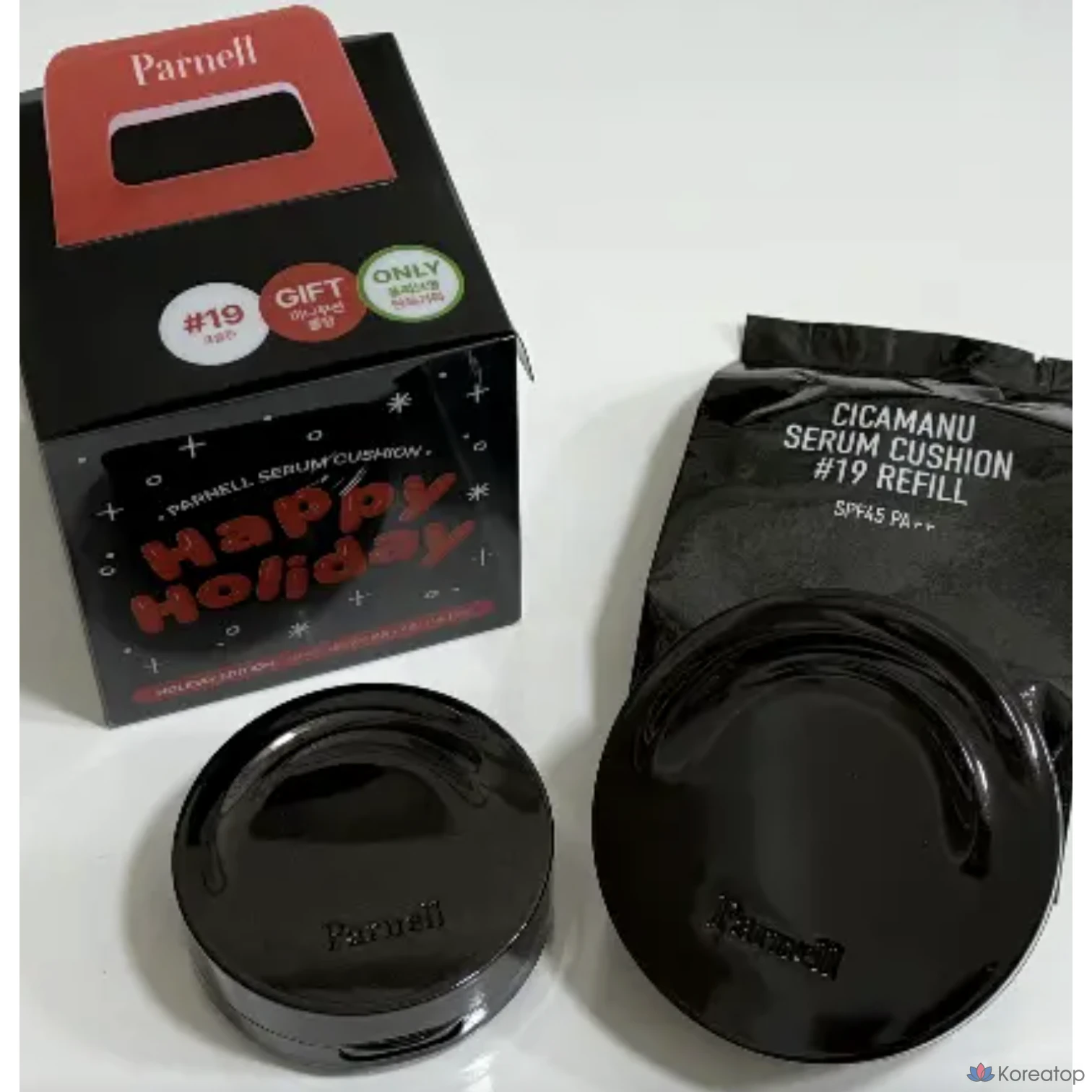 Сыворотка-кушон Parnell Cicamanu, SPF 45 PA++, основной продукт + сменный блок + мини-упаковка № 19, 1 шт.