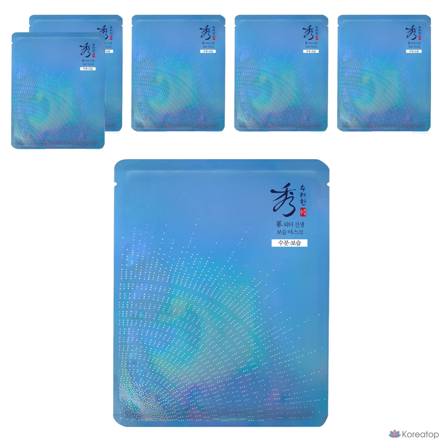 Увлажняющая маска для лица Sooryehan с водой и женьшенем, 1 упаковка, 6 штук.