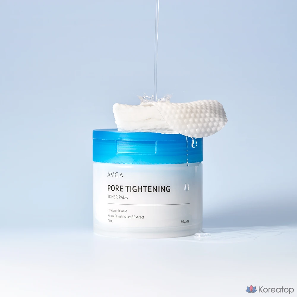 Тонизирующие подушечки для сужения пор AVCA с низкомолекулярной гиалуроновой кислотой, 150 мл, 1 упаковка, 60 листов