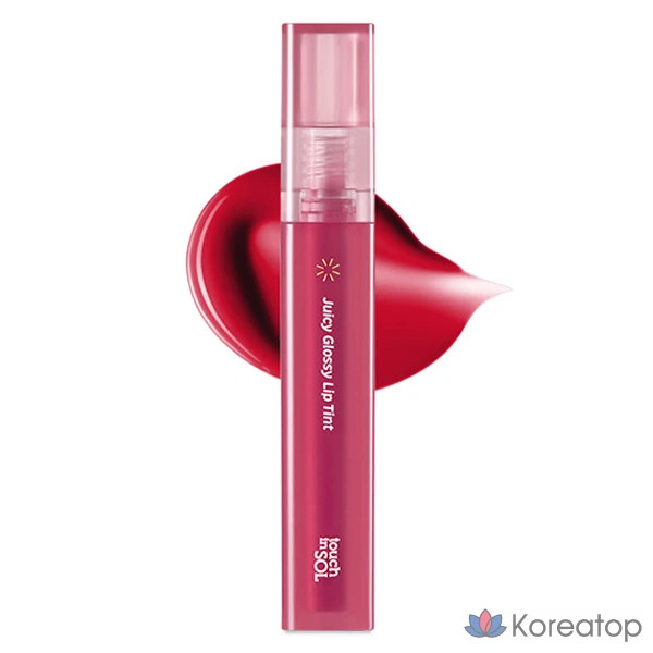 Помада Touch in Sol Vegan Again Juicy Glossy Lip Tint, оттенок «Вишня и роза», 1 шт., 3,9 г