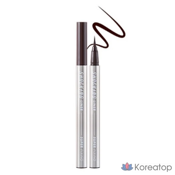 Подводка для глаз Tony Moly The Shocking Vegan Liner Super Fixing (Shocking Brown) 0,5 г, 1 шт., 2 шт., коричневый цвет.