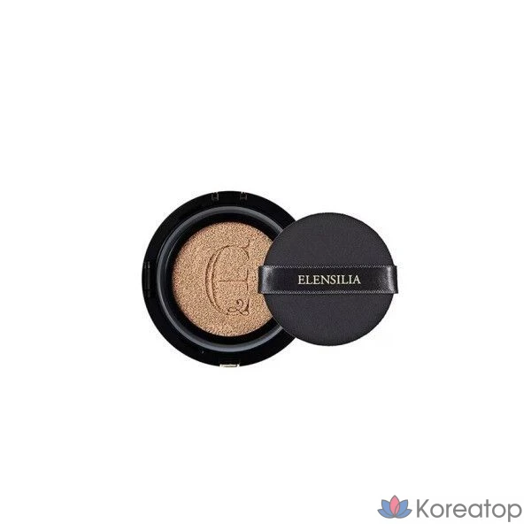 Сменный блок для тонального крема Elensilia Escargot Essence Cover Cushion Premium 15 г (SPF50+), оттенок Snail Cushion, № 21 Light Beige