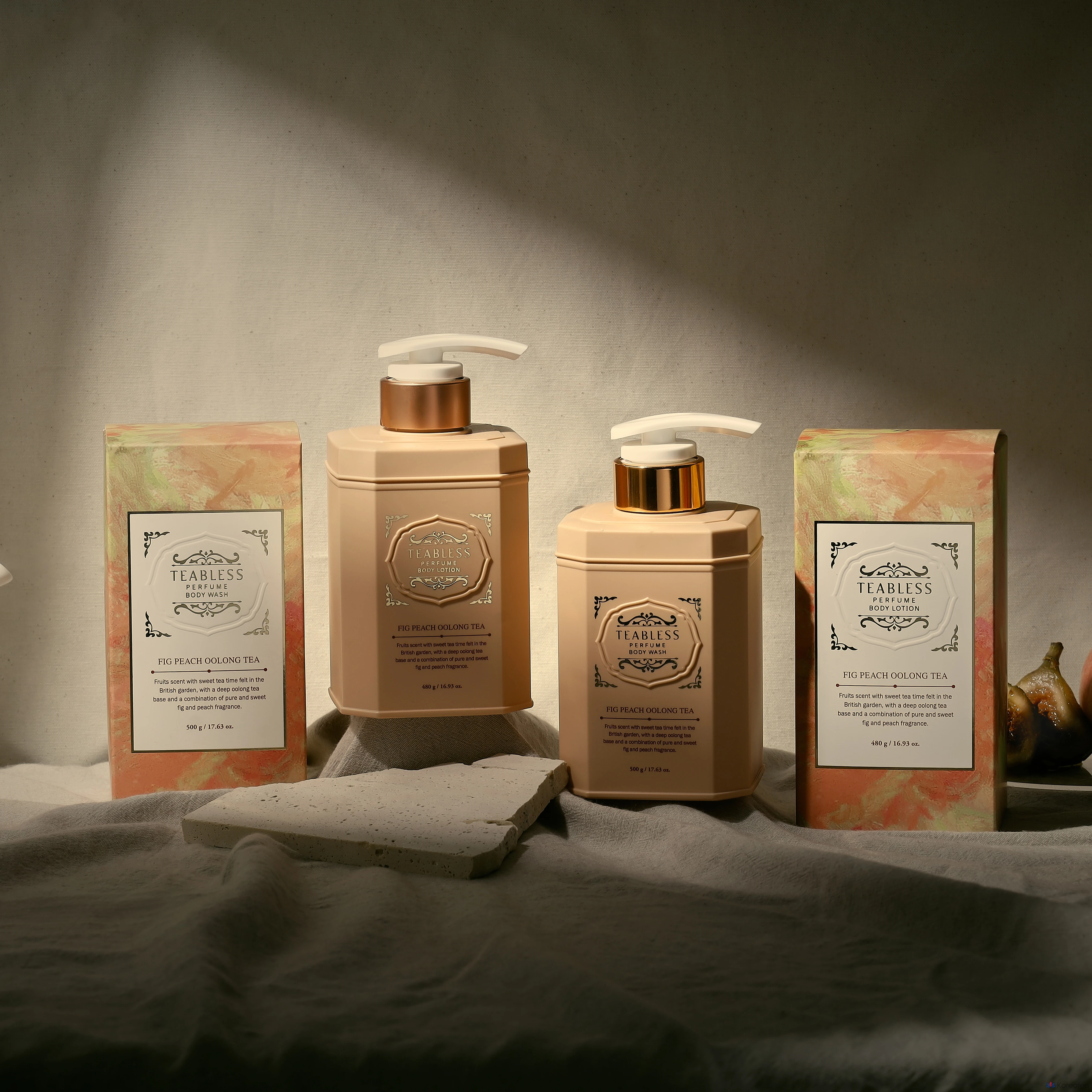 Набор для ухода TEABLESS Perfume Body Lotion + Body Wash + Gift Box Set, аромат Oolong Tea Fig Peach, 2 шт., фото 6