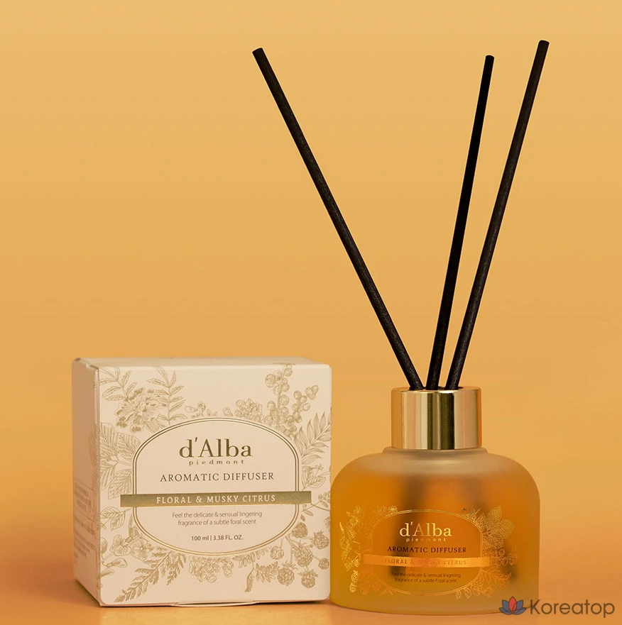 Ароматический диффузор D'alba + тростниковые палочки, набор из 5 штук, 100 мл, 1 комплект., фото 2