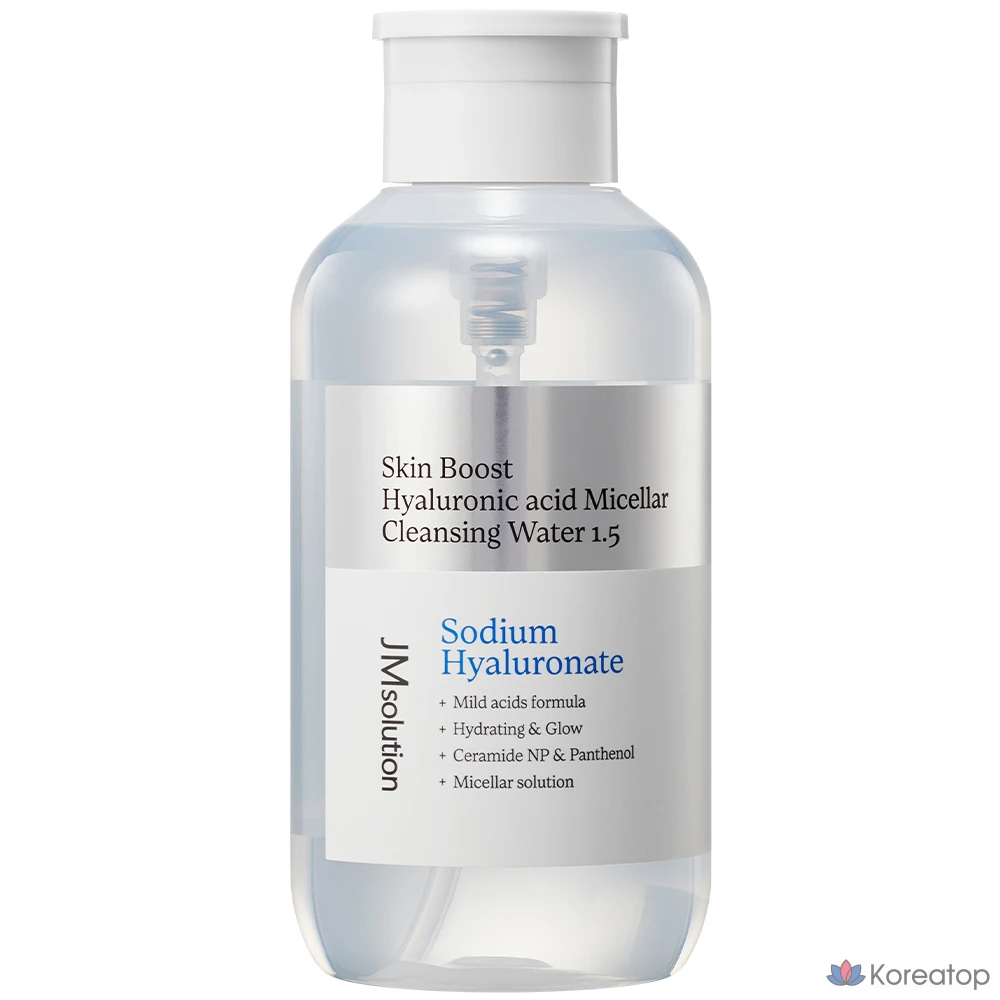Очищающая мицеллярная вода JM Solution Skin Boost с гиалуроновой кислотой, 1,5 л, 500 мл, 1 шт.