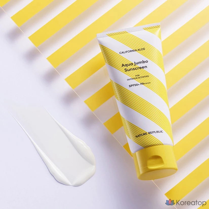 Солнцезащитный лосьон Nature Republic California Aloe Aqua Jumbo Sun Lotion SPF50+ PA++++, 250 мл, 1 шт.