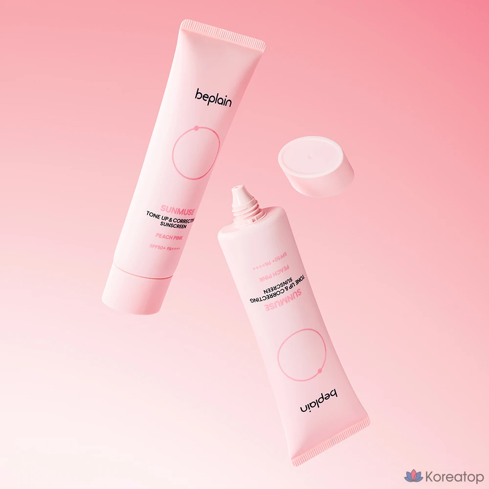 Солнцезащитный крем Beplain Sunmuse Tone Up & Correcting Peach Pink Sun Cream SPF50+ PA++++, 50 мл, 1 шт.
