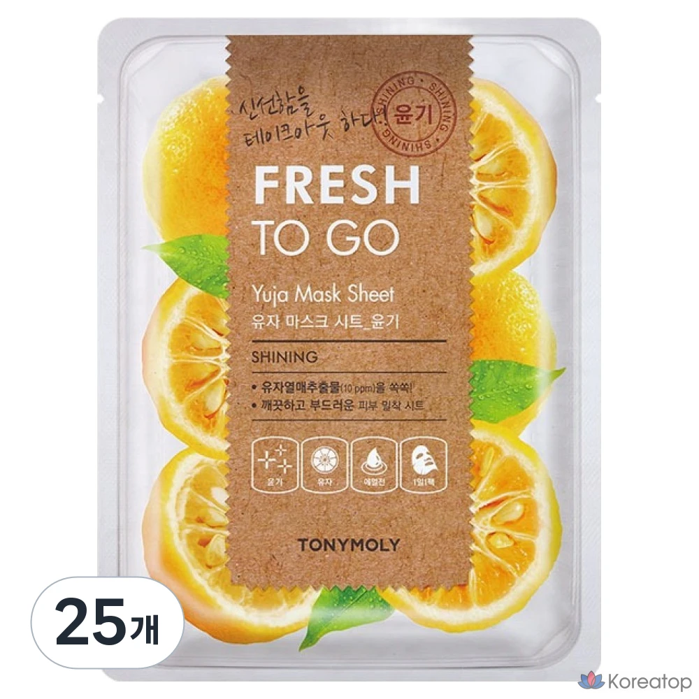 Тканевая маска для лица Tony Moly Fresh to Go Mask Sheet Yuja, 25 шт.