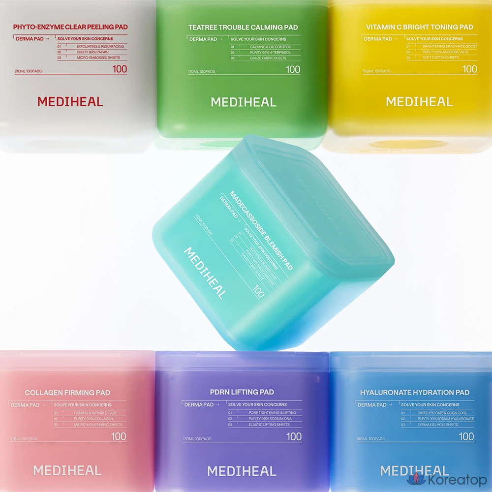Пилинг-пэды MEDIHEAL Collagen Elastic Filling Firming Derma Pad 2nd Generation, 100 шт.