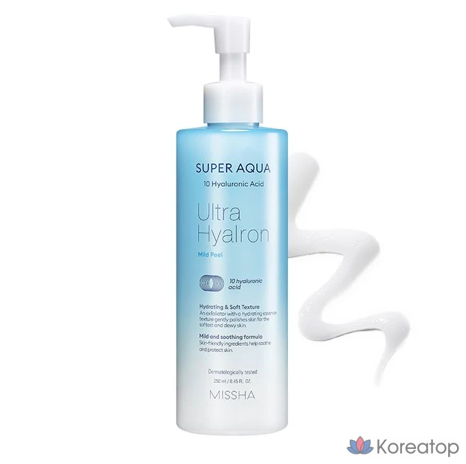 Отшелушивающий гель Missha Super Aqua Ultra Hyalon Mild Peeling Gel, 250 мл, 1 шт.